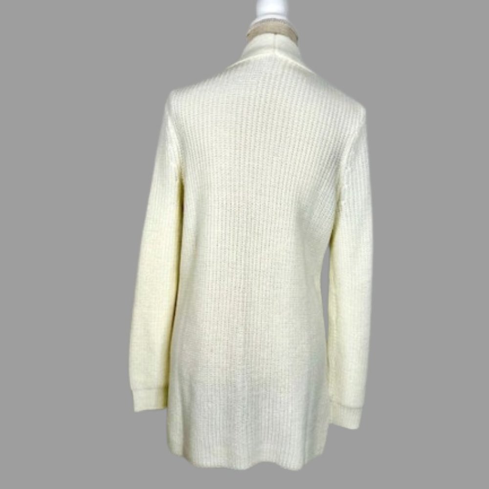 White Tunic Length Shawl Collar Cardigan from Blair - Picture 7 of 11